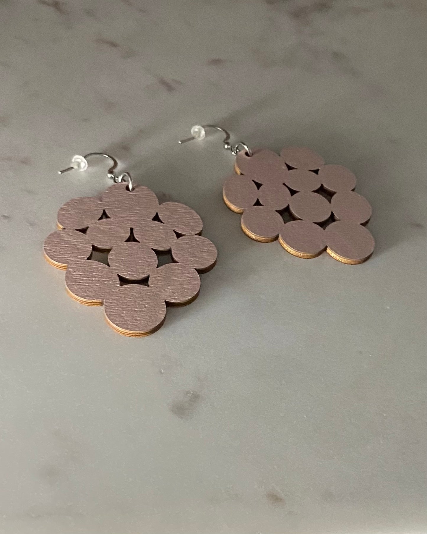 Droplets earrings, painted wood