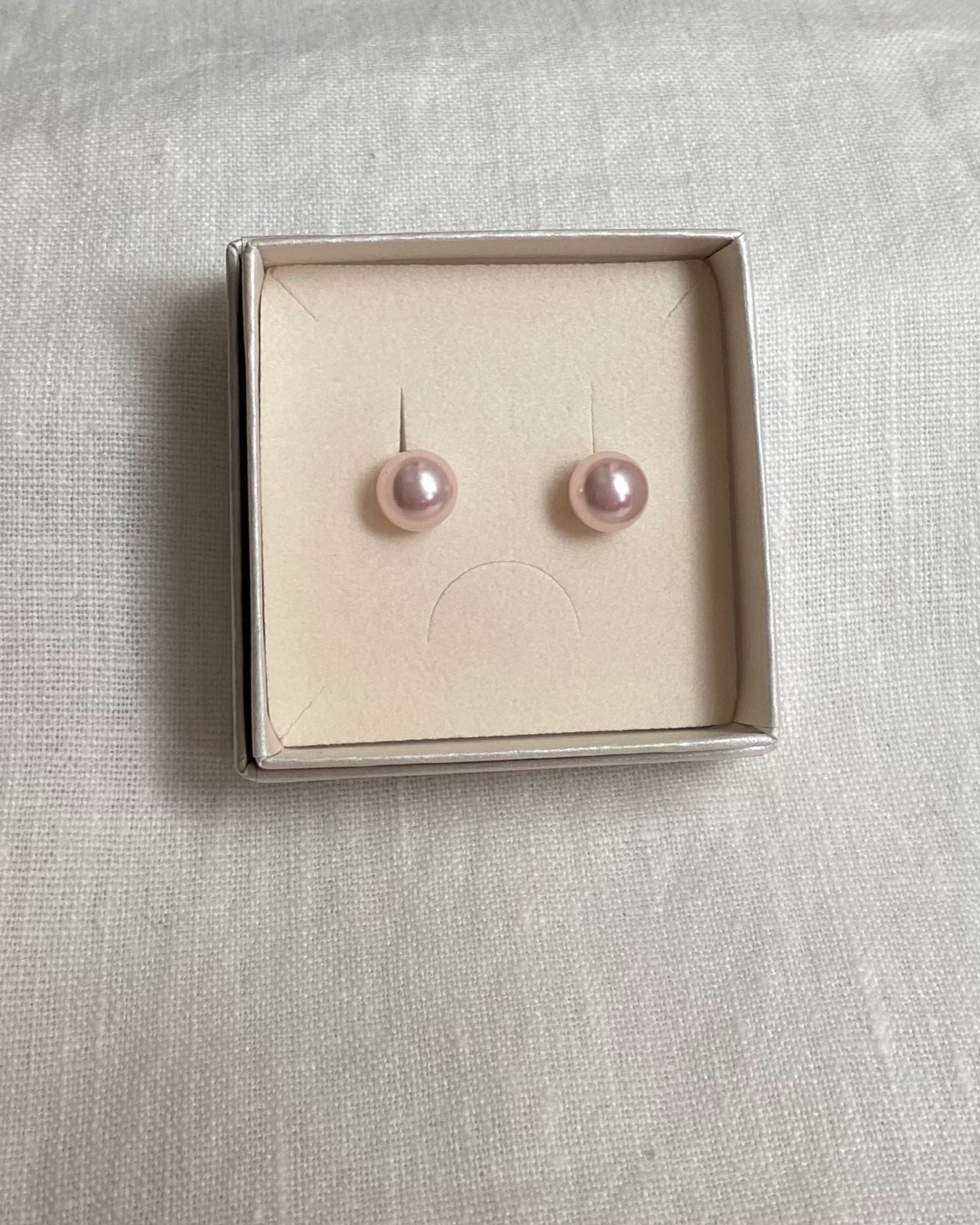 Stud earrings with pearl, gold-plated sterling silver