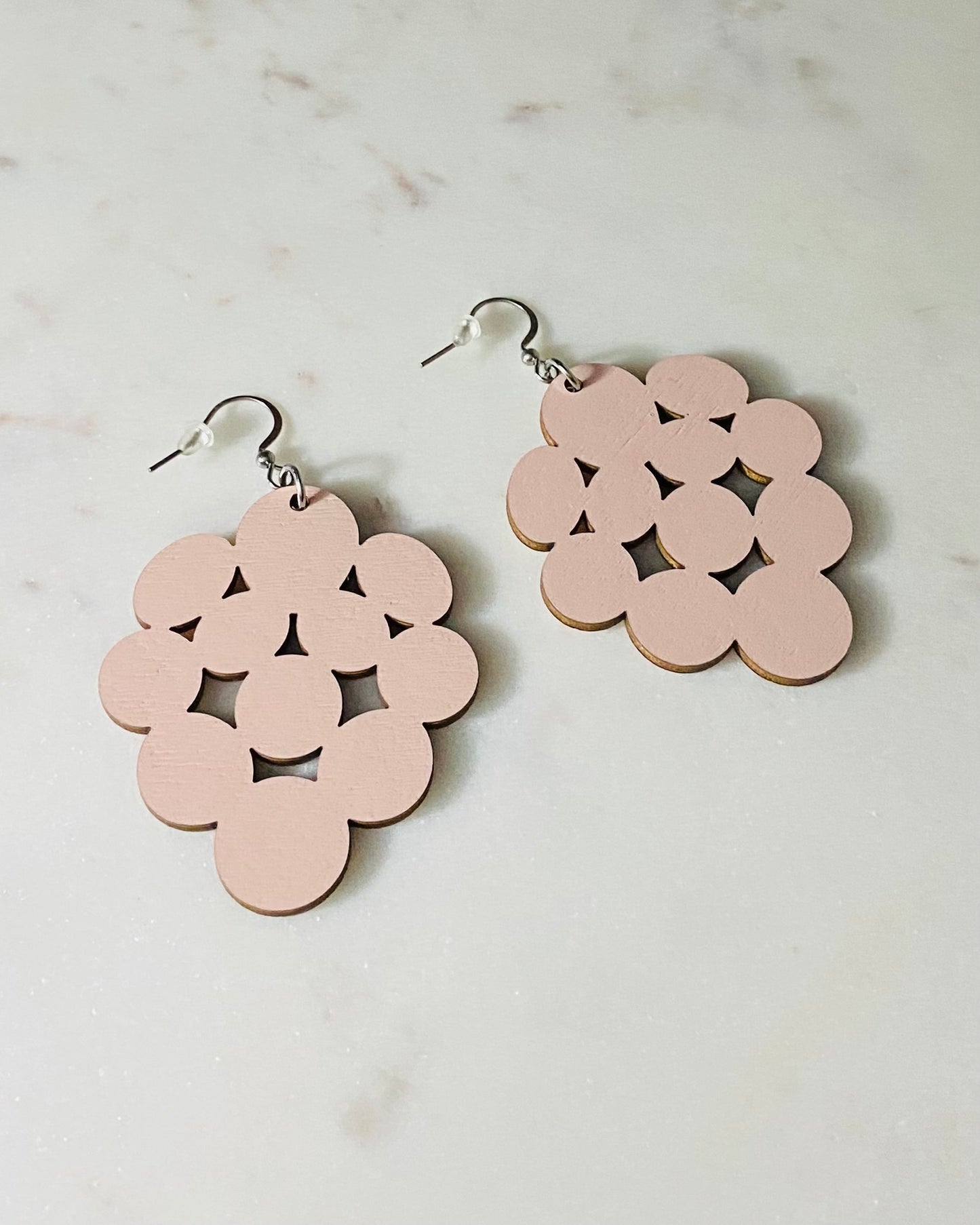 Droplets earrings, painted wood