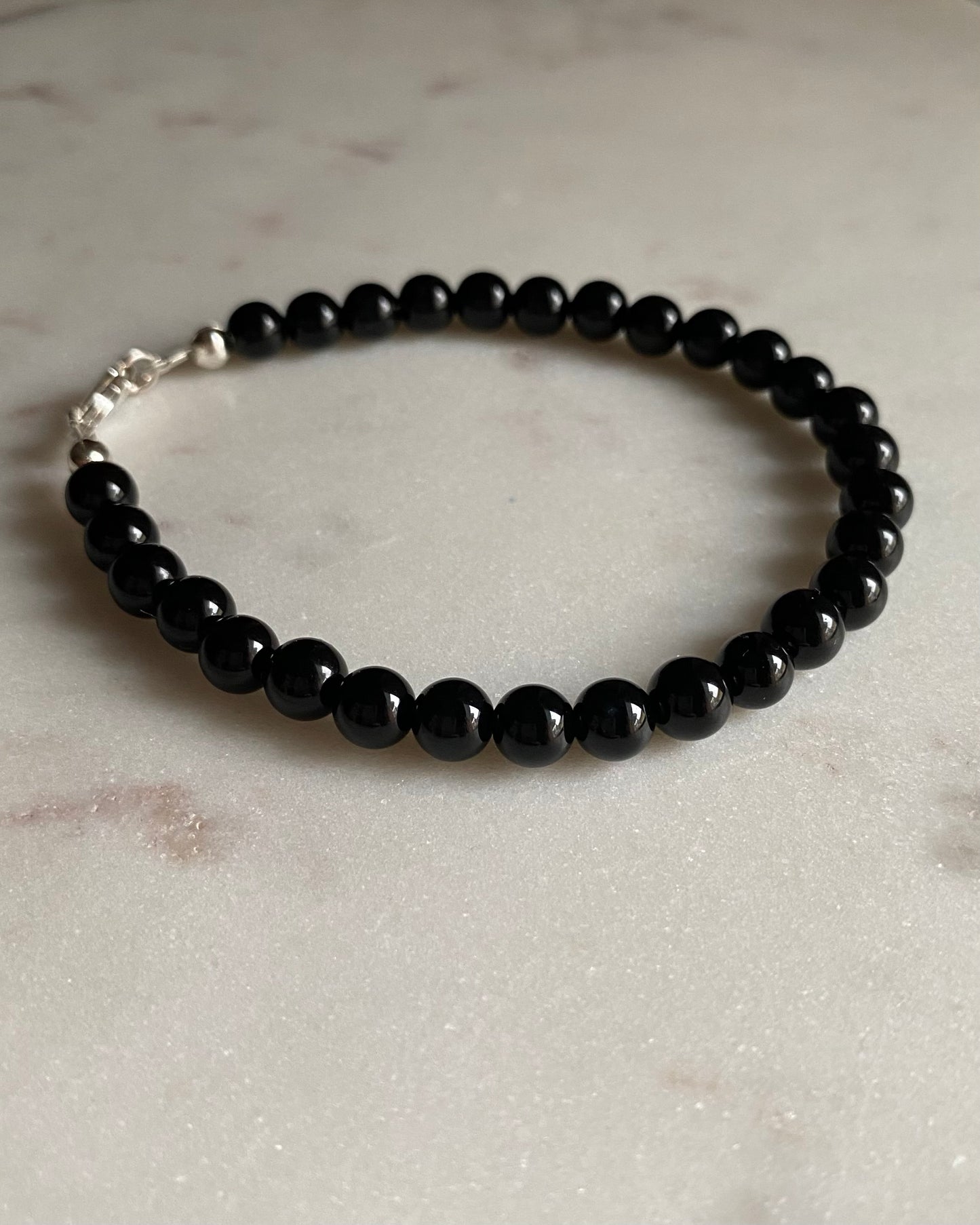 Bracelet, black agate