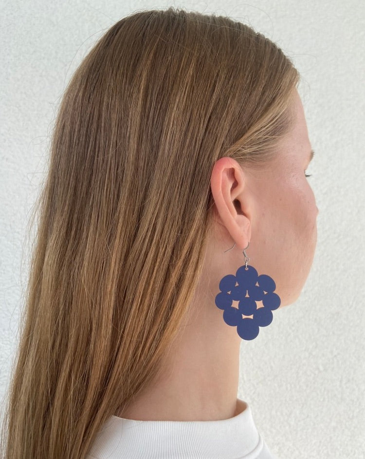 Droplets earrings, painted wood