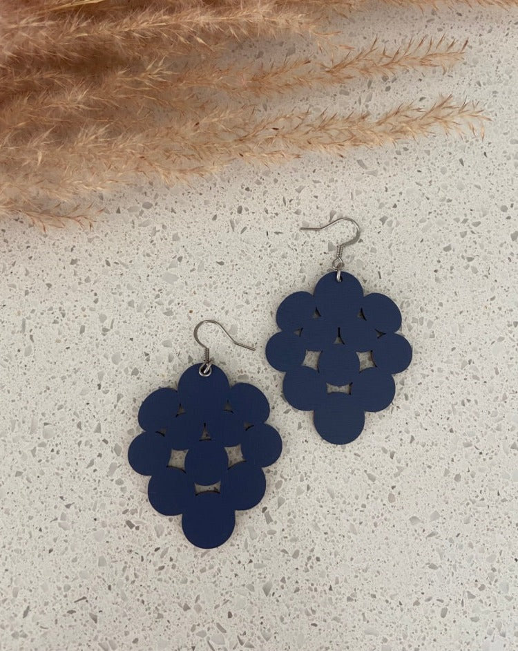 Droplets earrings, painted wood