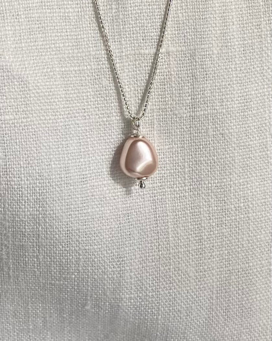 Nuggetpärlhänge och kedja, sterlingsilver