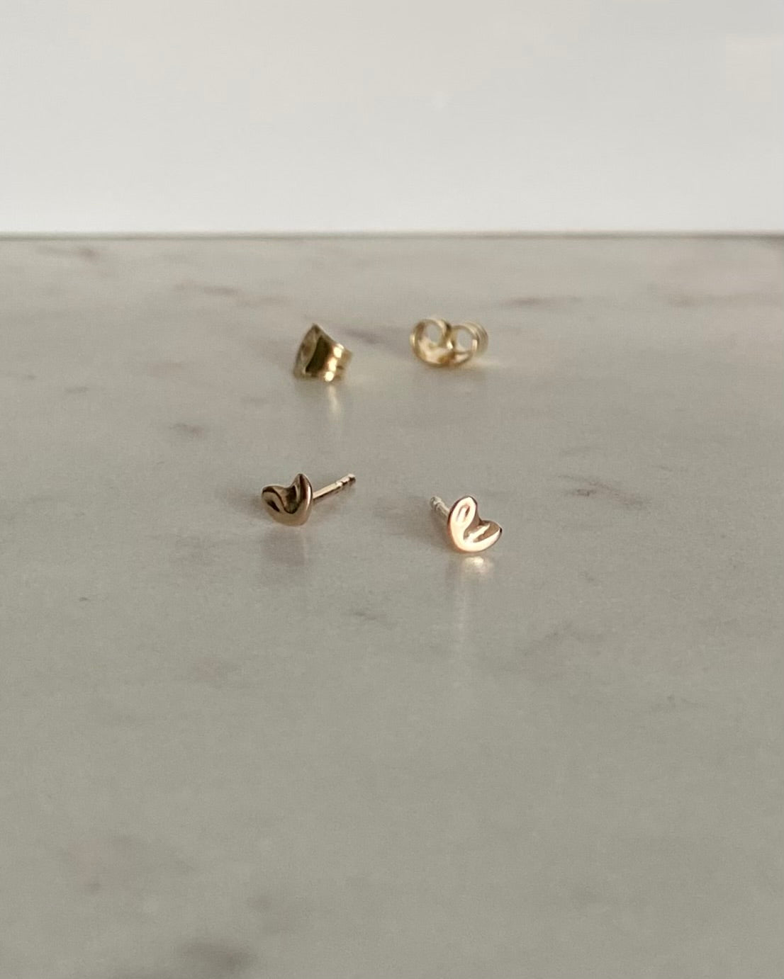 Heart Sprut, gold, stud earrings