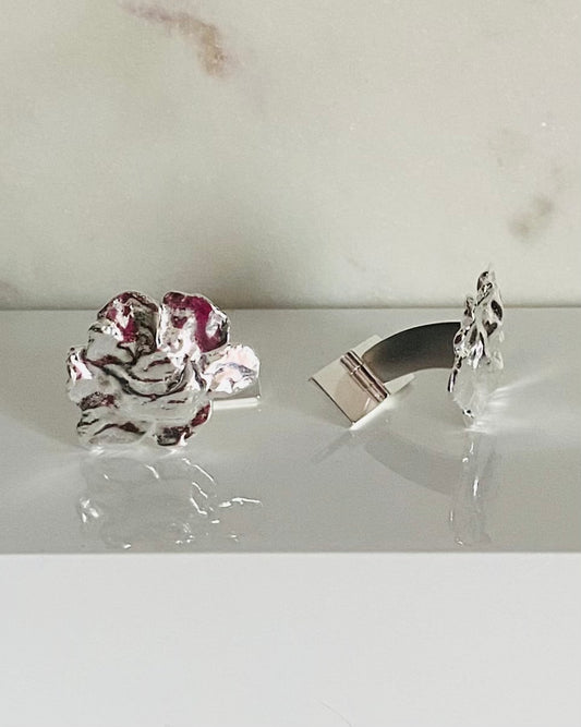 Finnish Rose, cufflinks, silver