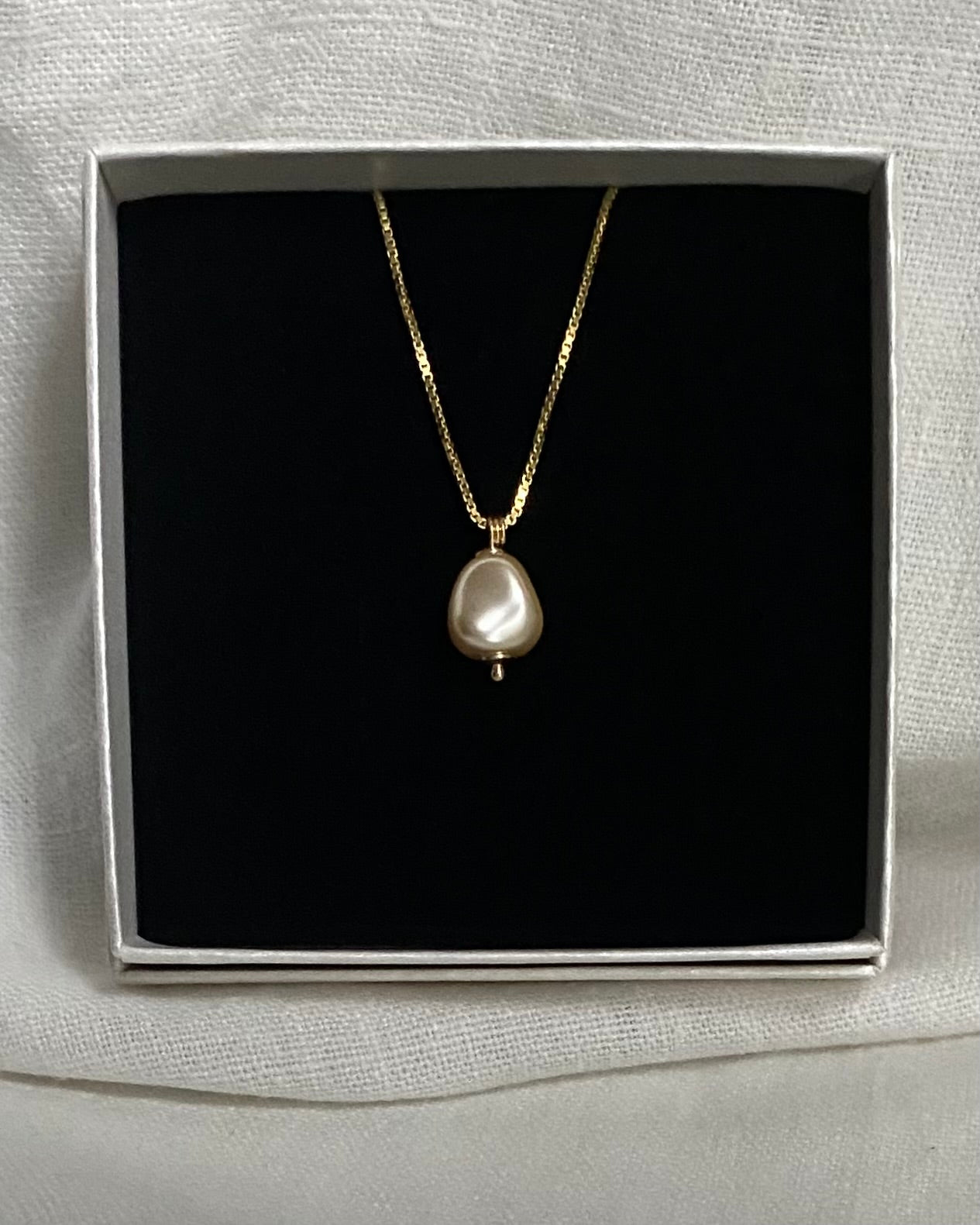 Nugget pearl pendant, gold-plated sterling silver