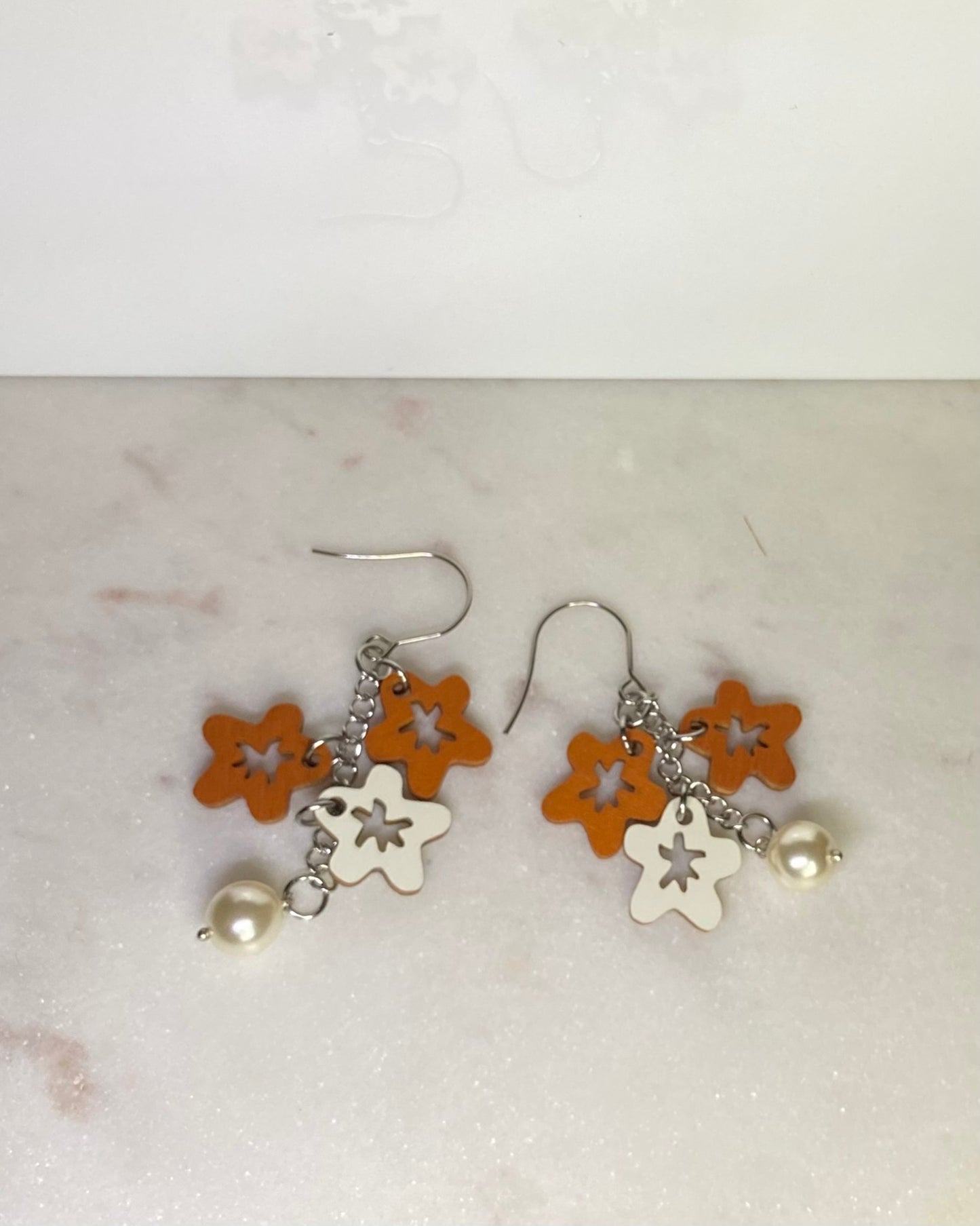 Little Flower Festoon earrings in a box