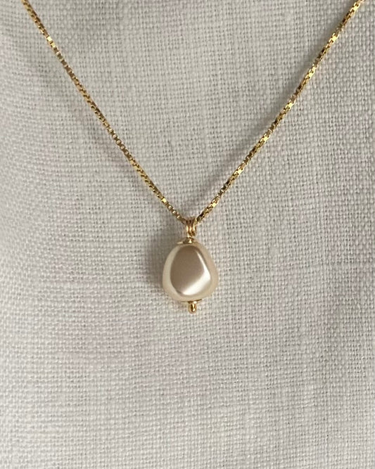 Nugget pearl pendant, gold-plated sterling silver