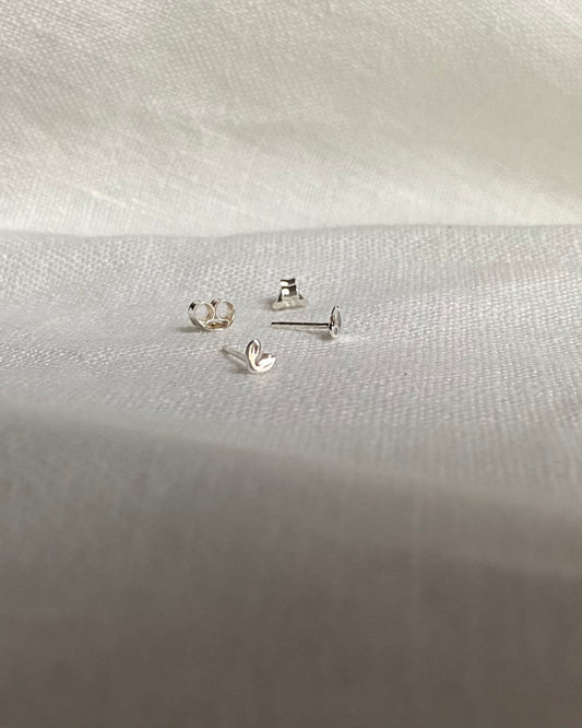 Hjärt, sterlingsilver (925), knappörhängen