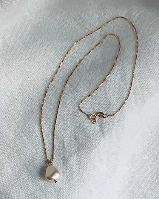 Nuggetpärlhänge och kedja, förgyllt sterlingsilver