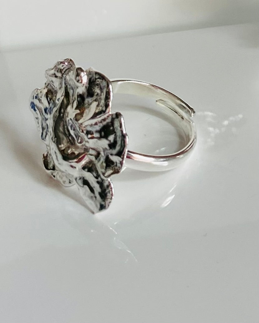 Finnish Rose, ring, sterling silver