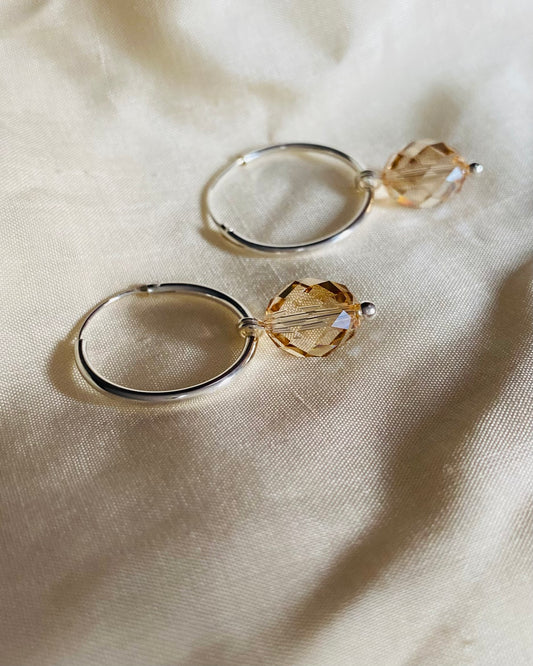 Örhängen med kristallpärlor, sterlingsilver