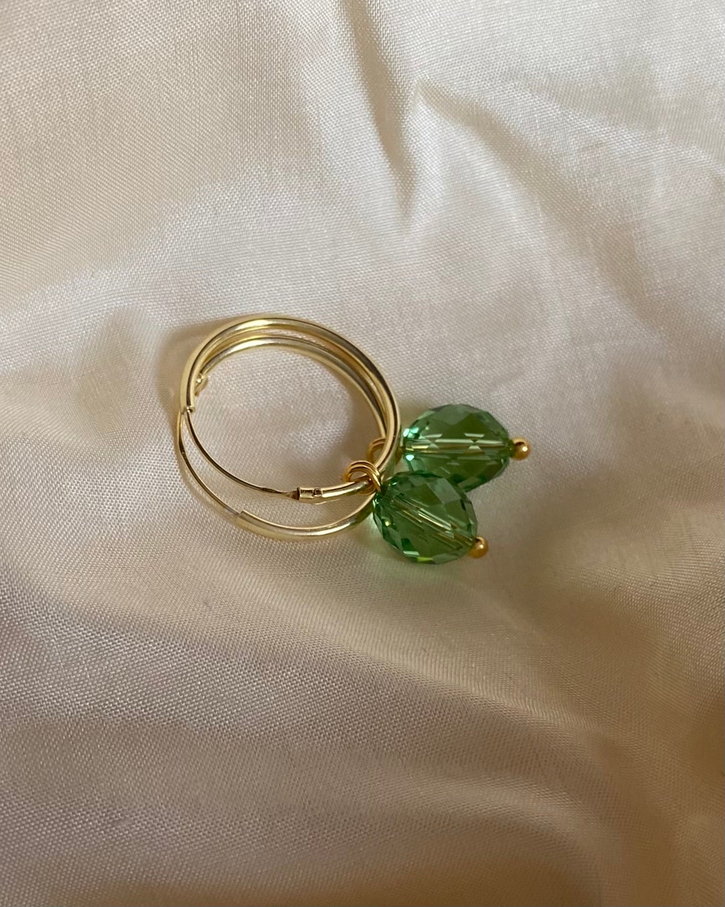 Örhängen med kristallpärlor, förgyllt sterlingsilver