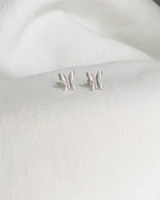 Fjäril, knappörhängen i sterlingsilver