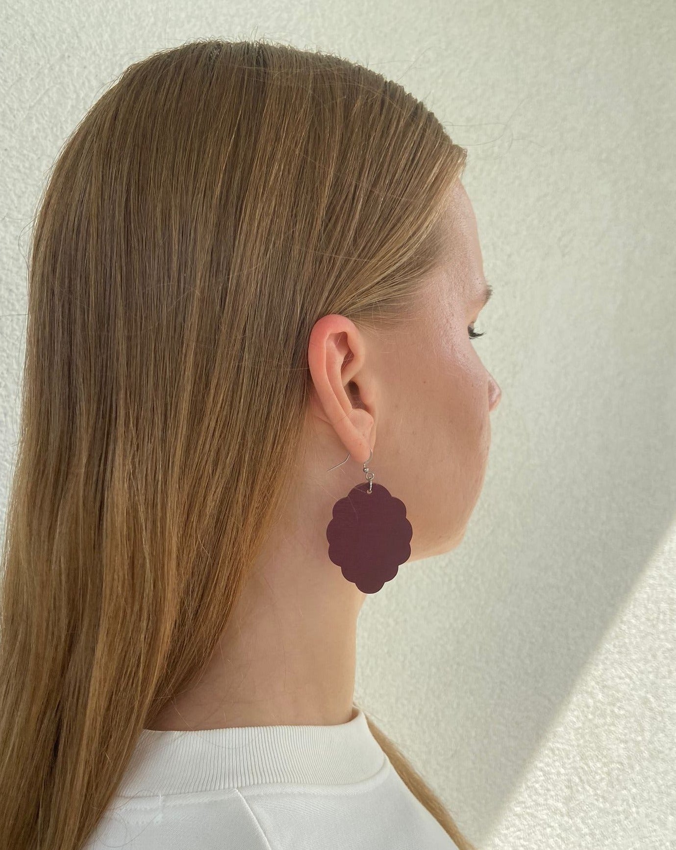 Berry earrings, painted wood