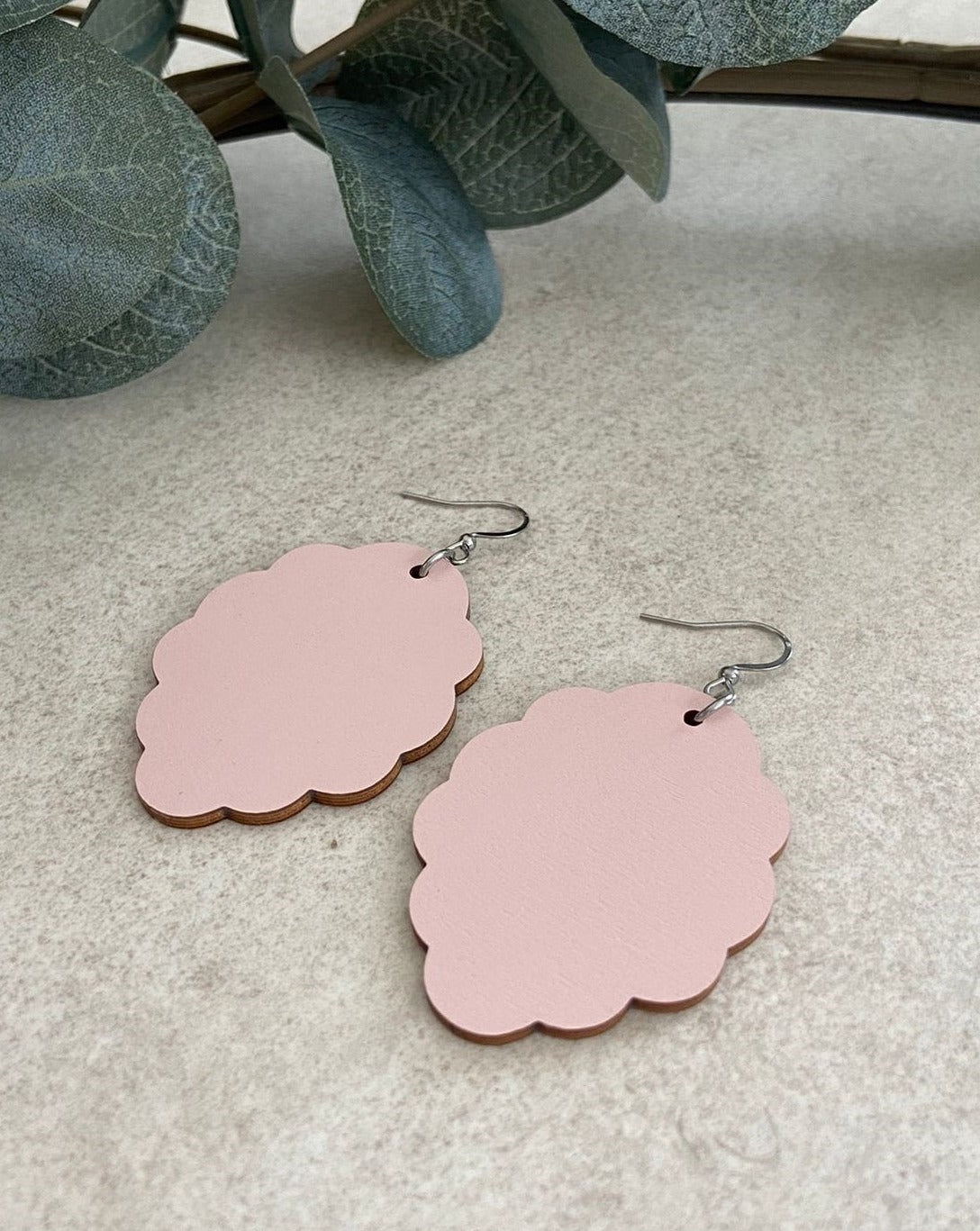 Berry earrings, painted wood